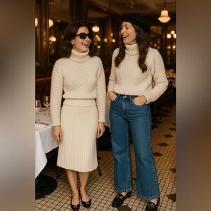 Sinéquanone wool blend Cozy Cream Turtleneck Sweater size M made in France